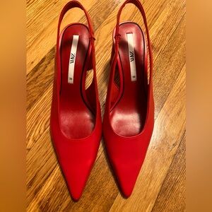 Zara red heels/ Never wore them!